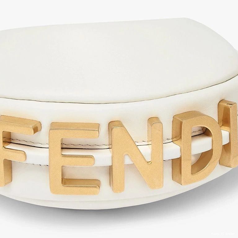 Affordable HOT Hobo White In Fendi Bag Leather Calf Nano Fendigraphy 0720